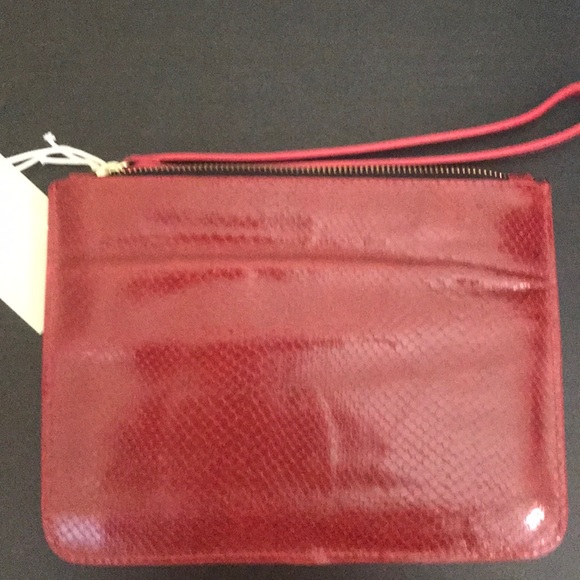 Punto Fibia leather python pouch wristlet NWT - Picture 4 of 8